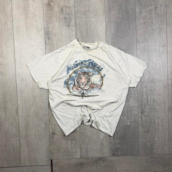 The Unbranded Brand Other - Vintage 2000s white ad blue tiger nature wildlife graphic t shirt Size‎ L